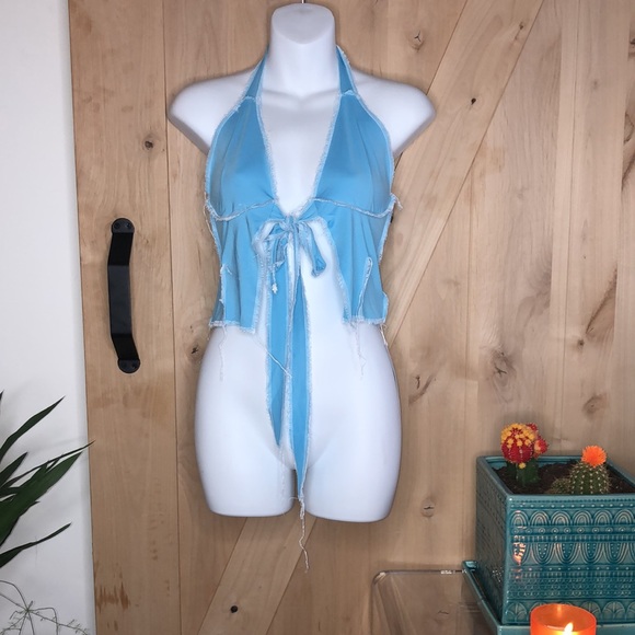 Baby Blue Halter Top - Picture 3 of 5